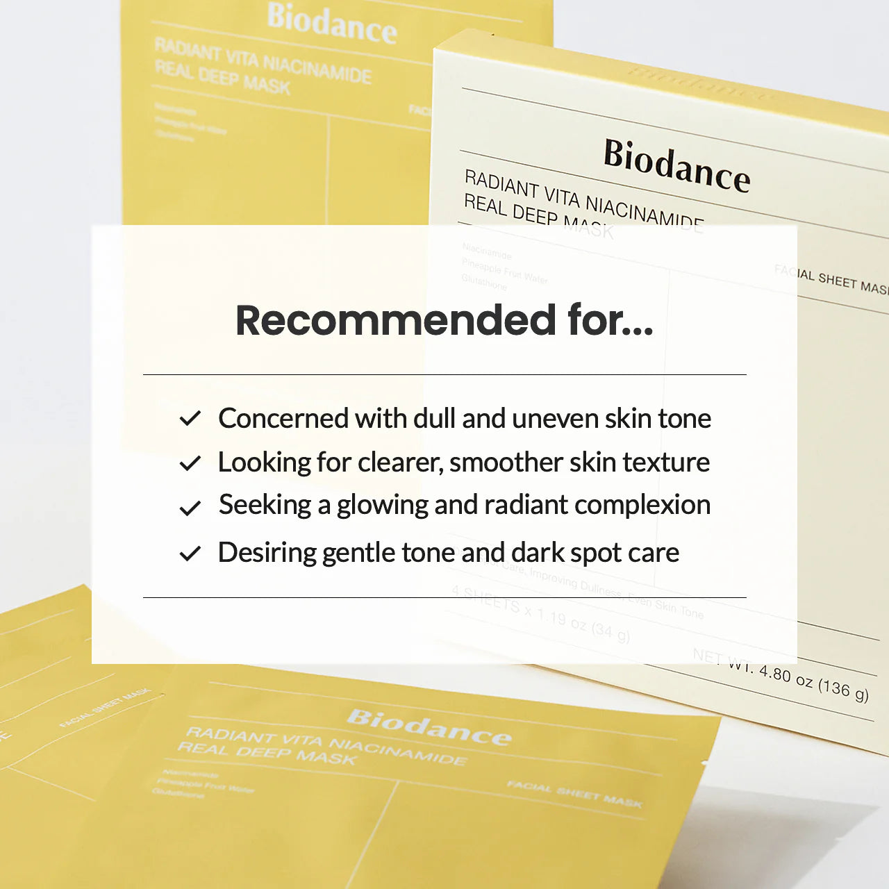 BIODANCE Yellow Radiant Vita Niacinamide Real Deep Mask