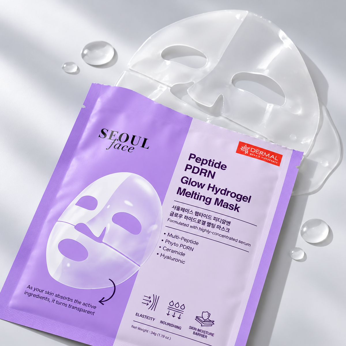 Seoul Face Peptide PDRN Glow Hydrogel Melting Mask