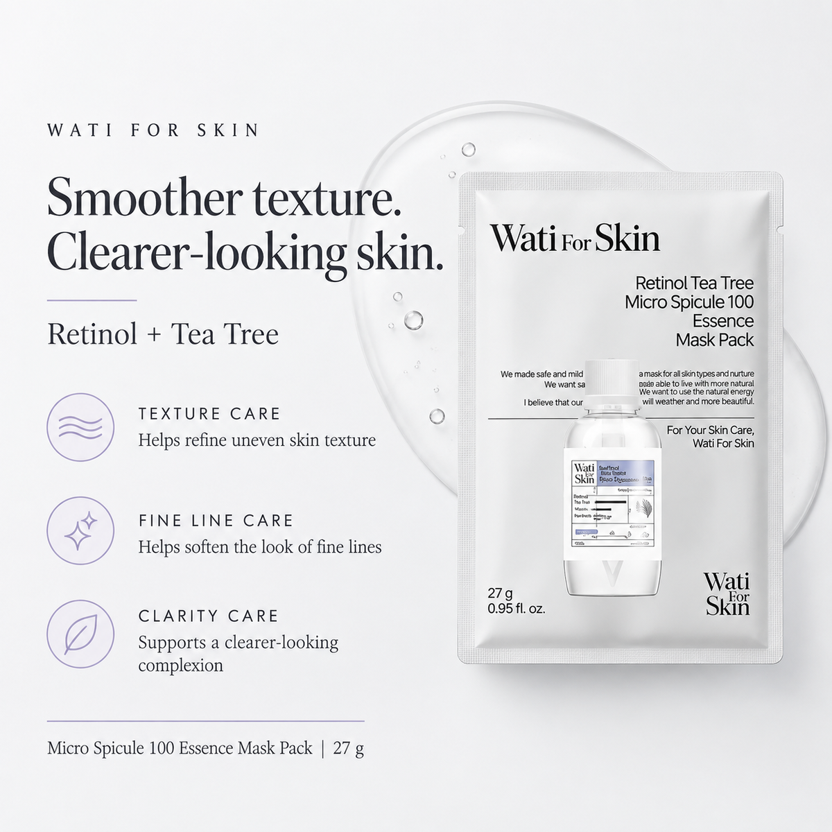 Wati for Skin Retinol Tea Tree Micro Spicule 100 Essence Mask Pack