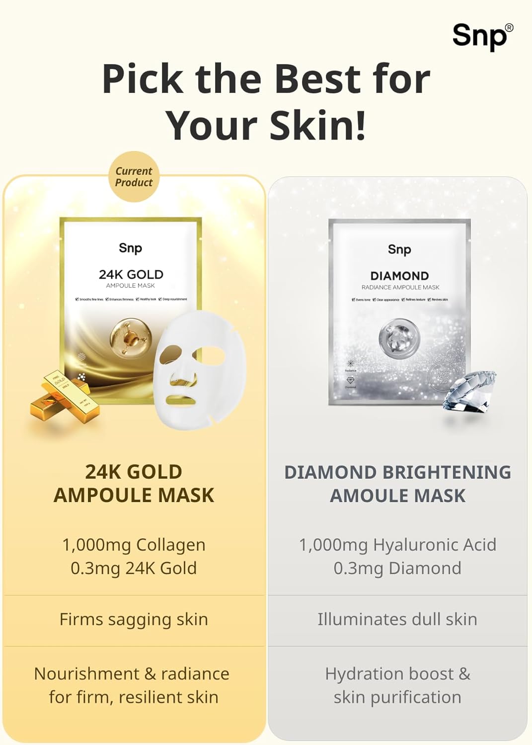SNP Diamond Shining Moisture Ampoule Mask