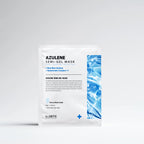 A single packet of Dr. Sante Azuleni Semi-Gel Mask (Blue Edition) on a clean, light gray gradient background.