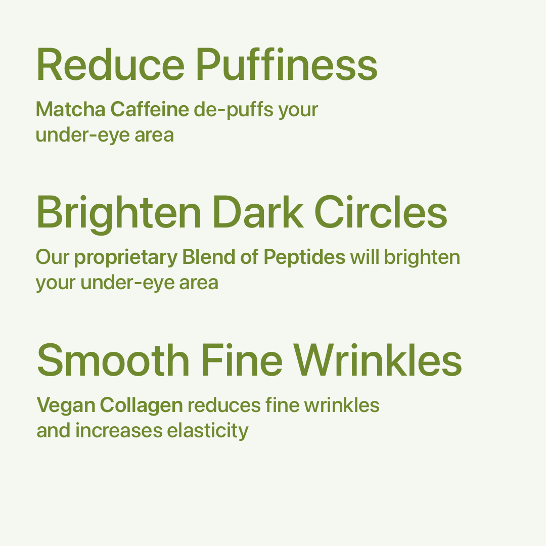 Text describing skincare benefits on a white background