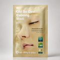 A single packet of One-day's you Oh! So Cool Calming Mask, featuring a beige and white design with a close-up of a face on the packaging, set against a neutral light gray background.