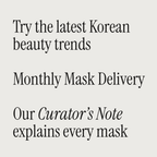 Text advertisement for monthly mask delivery service with Korean beauty focus.